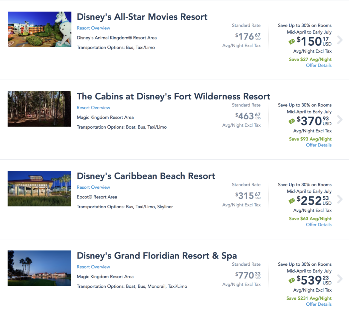 Disney World Offering Up To 35 Discount On Room Rates Disney Park Magic